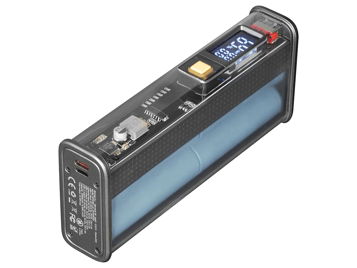 Power Bank 22.5W MARS GAMING MPK-20K Carga Rápida QC3.0 & PD3.0 20000mAh Pilas Samsung Pantalla Inteligente Conectividad Universal Negro