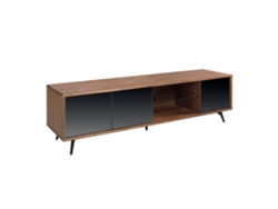 Mueble TV nogal y cristal negro efecto espejo ANGEL CERDA 180 x 45 x 50