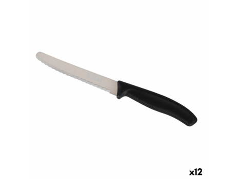 Set de Cuchillos QUTTIN Negro Plateado 6 Piezas 21,2 cm (12 Unidades)