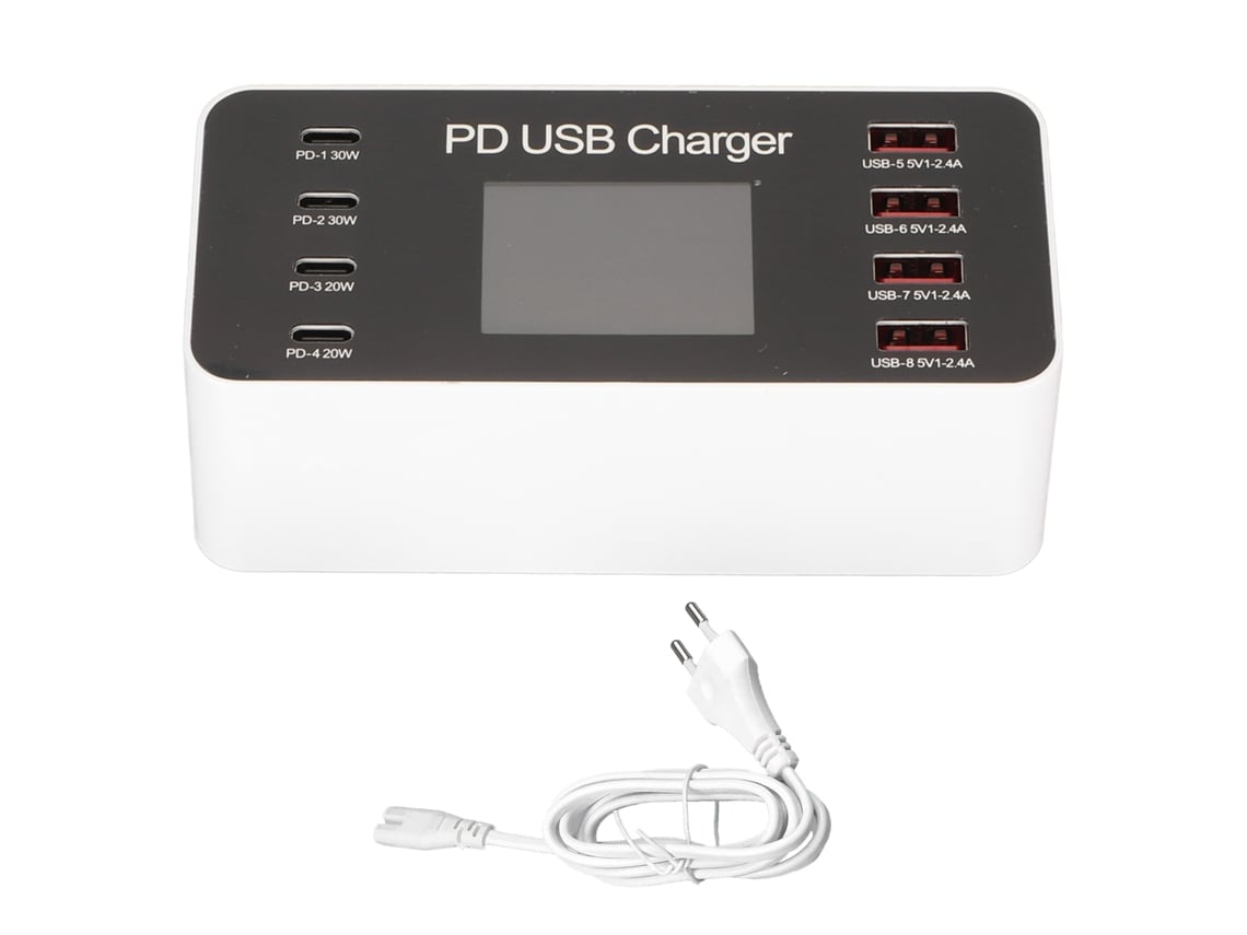 Centro De Carga (8 Puertos Usb-a+usb-c, Carga Rápida Pd 65w)