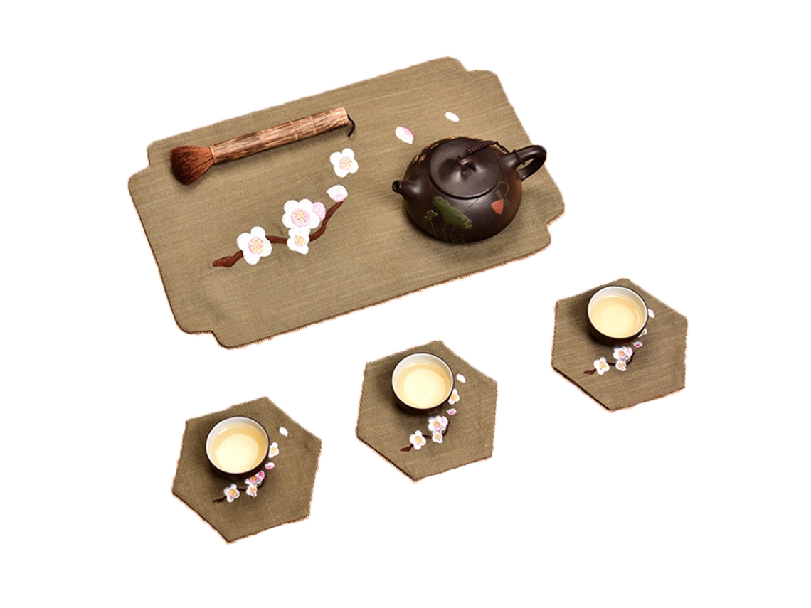 KOFIHETY Toallas de Cocina Estilo Chino Toallas para Platos Chinoiserie Toallas para Bar de Cocina Paño de Plato Grande Bandeja para Té Gongfu Alfombrilla para