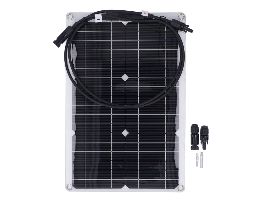 2026velora-panel Solar Flexible Monocristalino 20w 18v Para Cámara De Seguridad Batería 12v Aplicaciones Off Grid