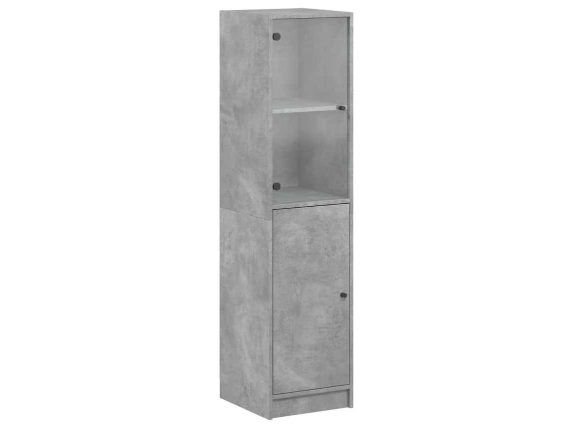 Maison Exclusive - Aparador Con Puerta De Vidrio Gris Hormigón 35x37x142 Cm