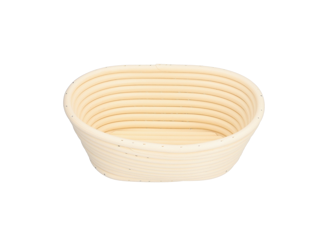 Innovadora cesta de fermentación lavable de 21x14x8cm, color beige, para panadería casera.