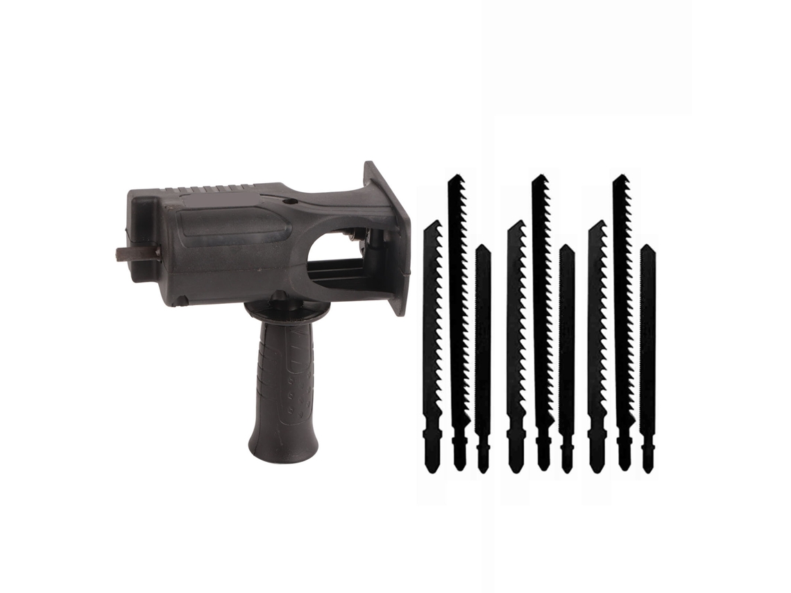 Adaptador De Sierra Recíproca Para Taladro Eléctrico, Acero Y Plástico, Cabezal Convertidor Con Cuchillas Para Cortar Madera, Metal Y Plástico.