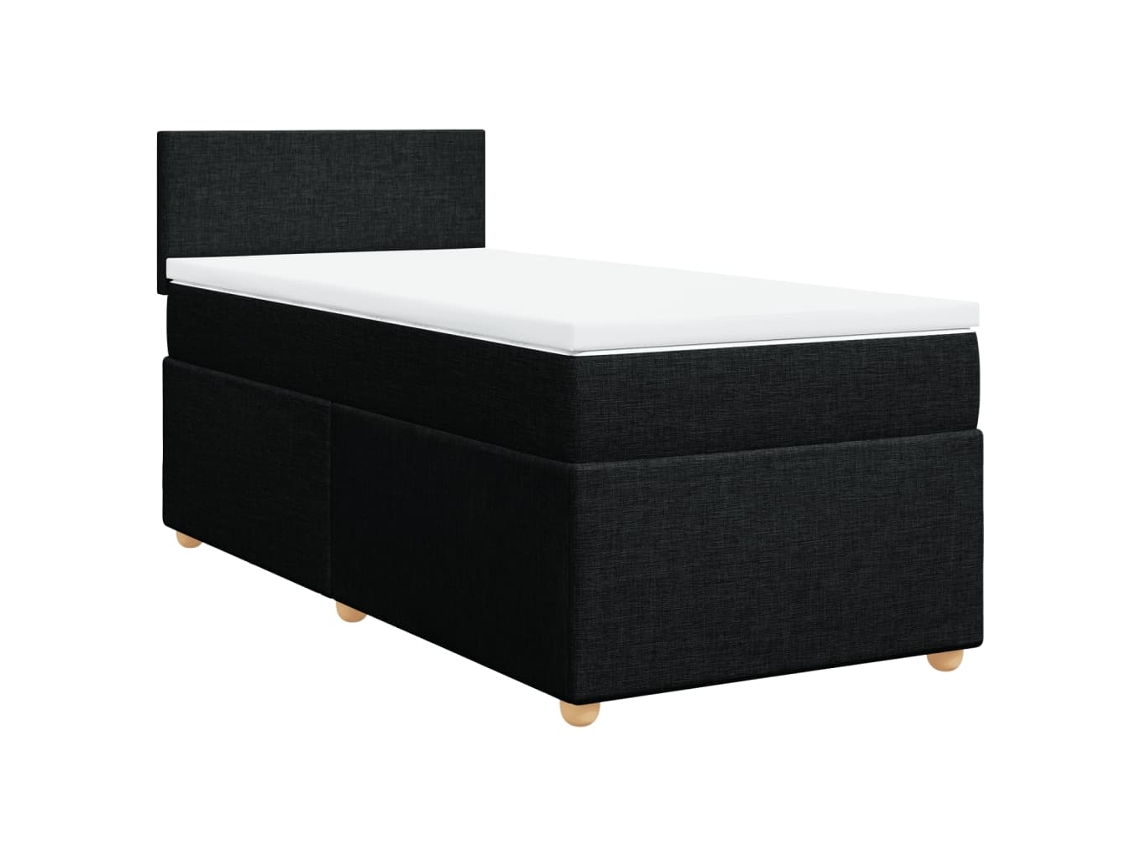 Maison Exclusive - Cama Box Spring Con Colchón Tela Negro 80x200 Cm