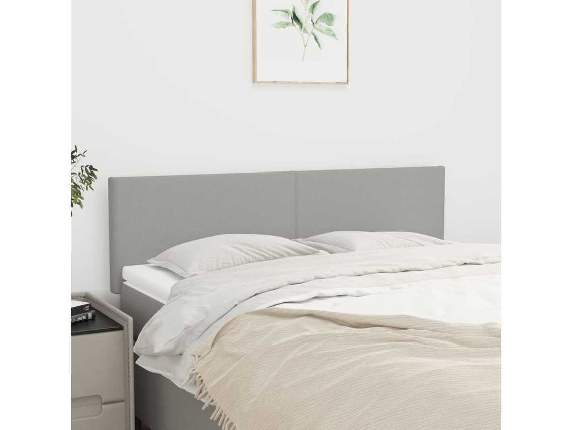 Cabeceros 2 Unidades Tela Gris Claro 72x5x78/88 Cm