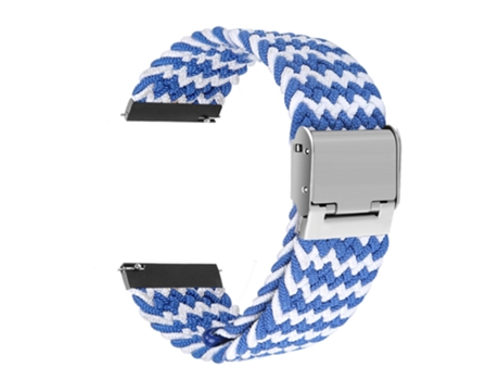 Correa de nailon ajustable estirable trenzado 22mm para Samsung Gear S3 Classic/Gear S3 Frontier/Gear S4 - azul/banda blanca