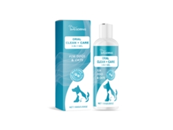 Gel limpiador dental para perros con efecto eliminador del mal aliento.