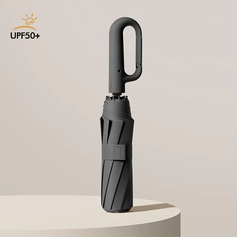 Paraguas Plegable Automático Reforzado De 105 Cm, Resistente Al Viento, Con 30 Varillas (negro) Y Mango Con Hebilla Grande.