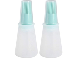 Juego De 2 Brochas De Silicona Con Tapa Para Aceites Y Salsas, Resistentes Al Calor (verde)
