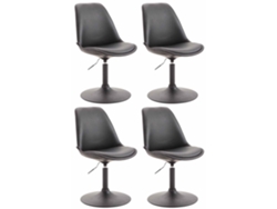 Juego de 4 sillas de comedor Maverick de piel sintética CLP negro/negro