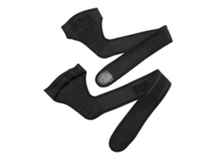 Guantes deportivos Vylara con soporte para la muñeca y media palma, protección para las manos para gimnasio y fitness (borde negro)