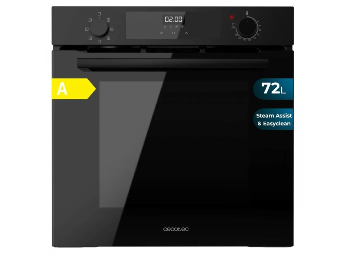 Cecotec Horno Multifunción Integrable 60cm Bolero Hexa M226000 Glass Black A. 2800w, 72l, 7 Funciones, Modo Grill