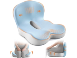 Cojín De Espuma Viscoelástica Para Asiento De Oficina Con Soporte Lumbar Para Sentarse Durante Largos Periodos (gris Azulado) Digitallab