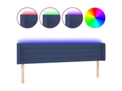 Maison Exclusive - Cabecero con luces LED y tela azul, 183x16x78/88 cm
