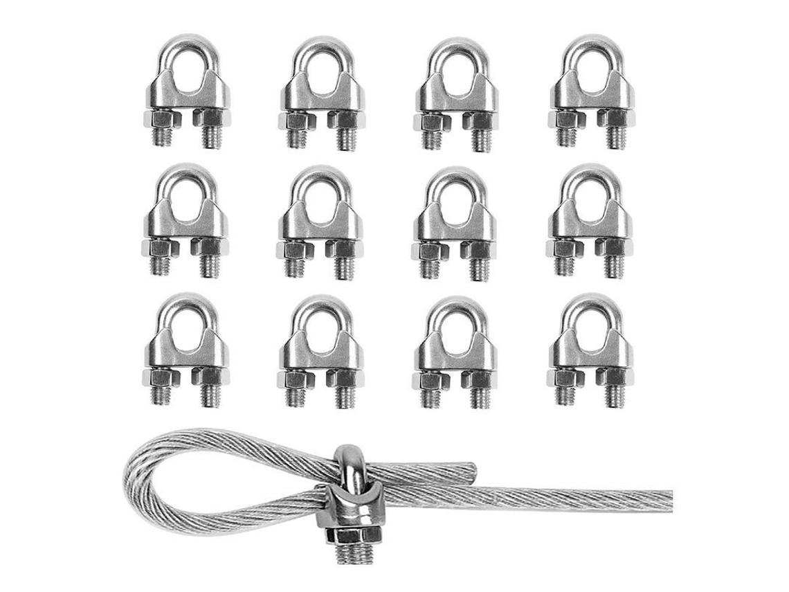 12 Abrazaderas De Cable De Acero Galvanizado Con Perno En U M3, Tipo Silla De Montar De Alta Resistencia.