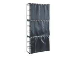 Set de 3 zapateros Sel con cortina - Negro [EN.CASA]