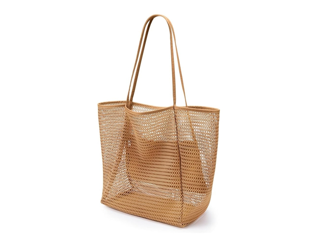 Bolsa Red Cruzada Versátil Playa Compras Diseño Transpirable Asas Largas Bolsillo Interno