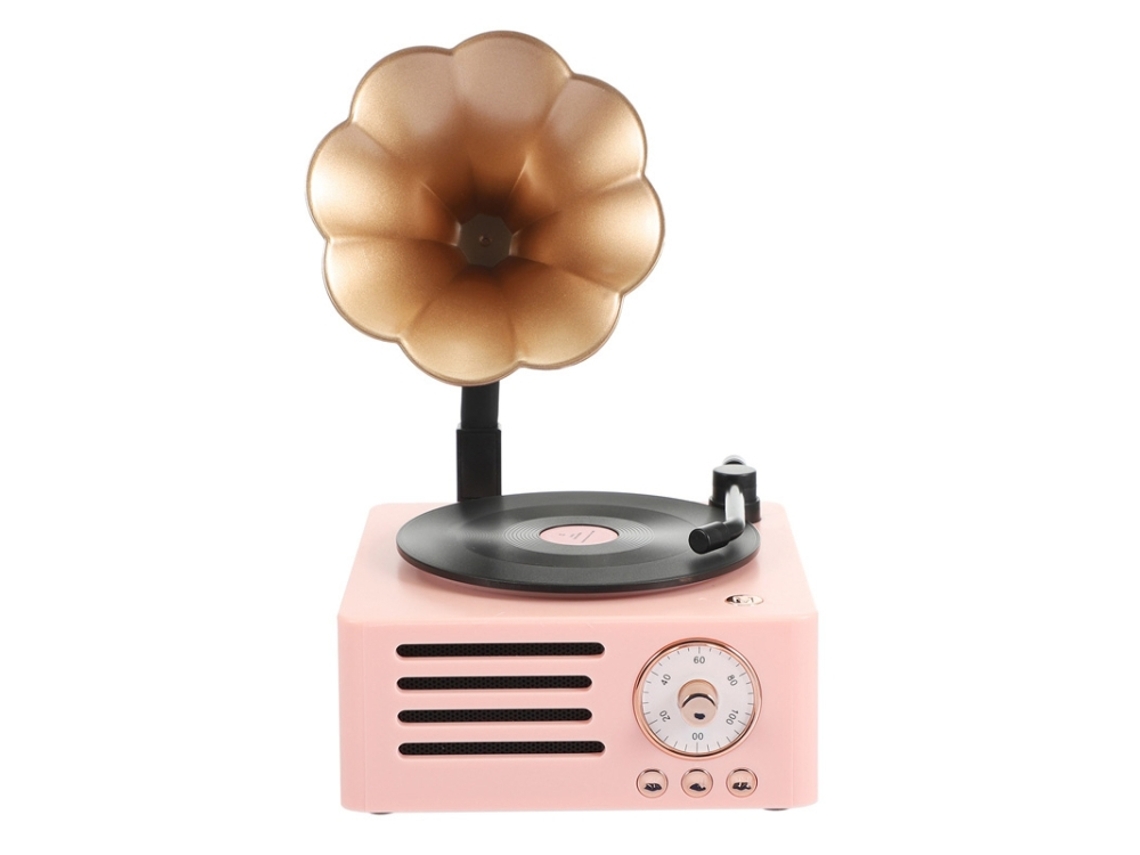 Altavoz Bluetooth Csyy Bfq 02, sonido Hi-Fi retro, rosa