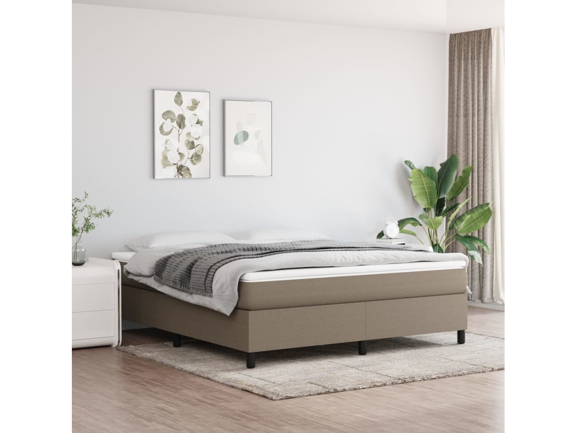 Cama Sin Colchón Tela Gris Taupe 180x200 Cm