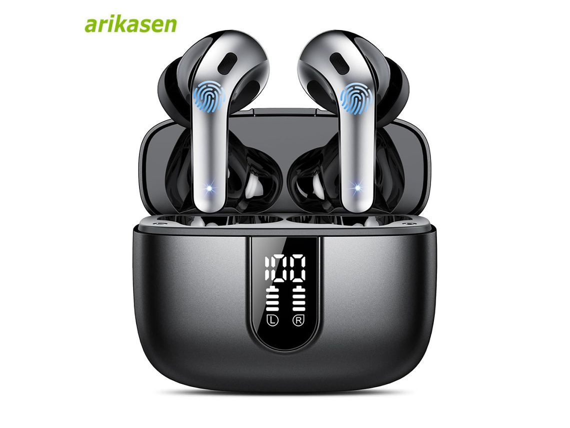(negro B) Auriculares Inalámbricos Bluetooth, Resistentes Al Agua, Micrófono, Cancelación De Ruido, Batería De 52 Horas De Duración