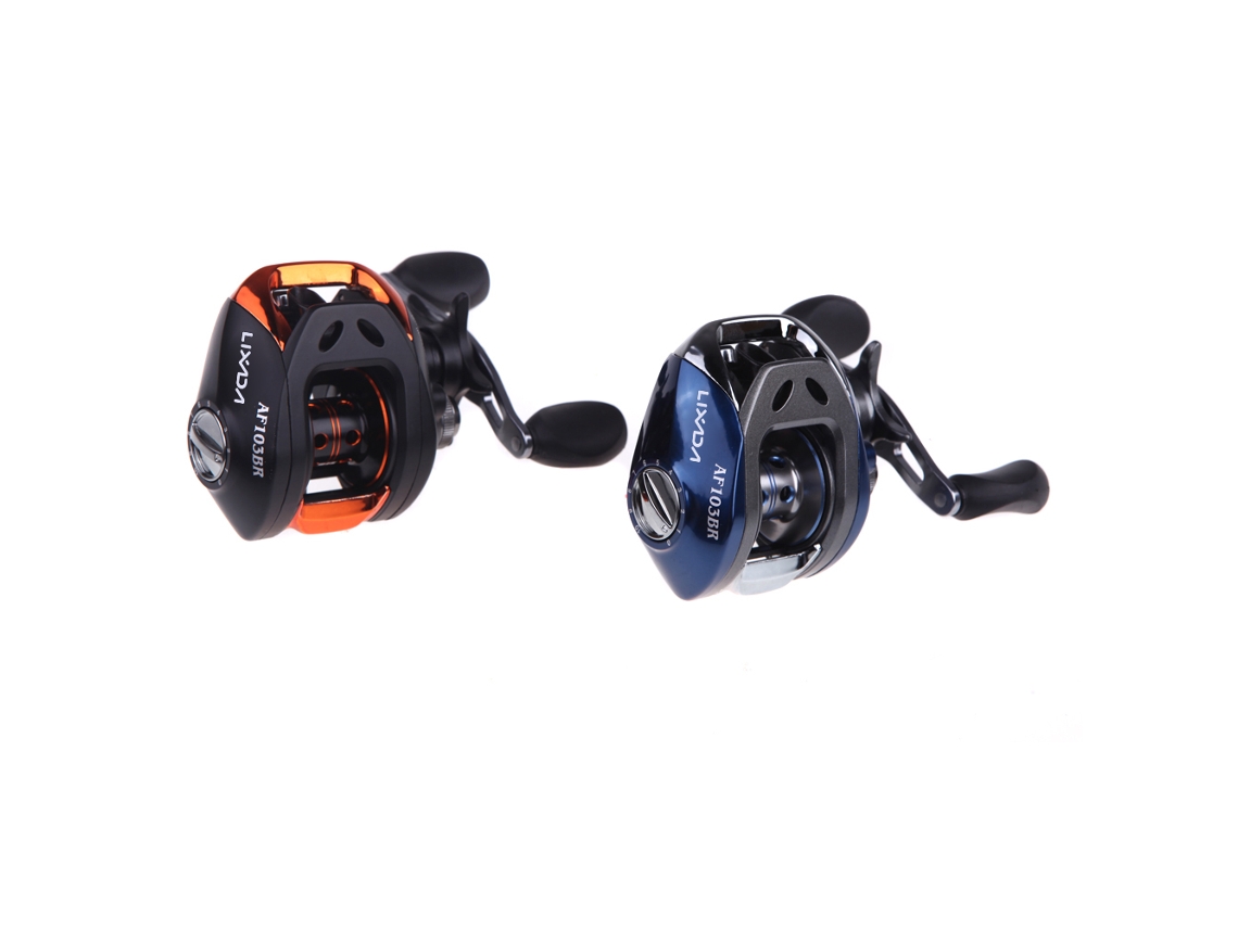 Carrete De Pesca Lixada Af103 Baitcasting, 10+1 Rodamientos, Relación 6.3:1, Para Diestros, Color Azul.