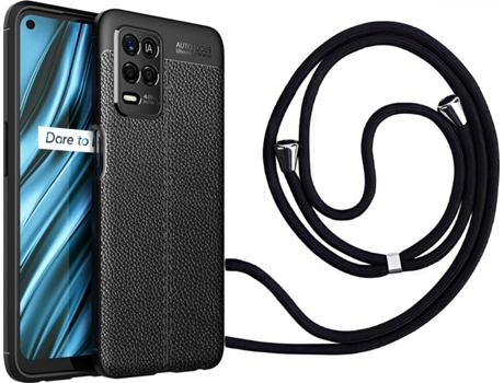 Funda Oppo A54 4G Rugged Leather con Collar Negro