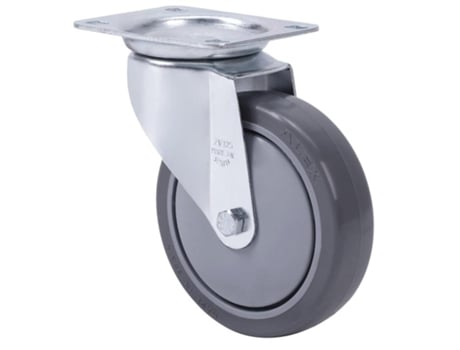 Rueda giratora placa 10zv100cp-puisb polip.-poliur.gris eje bolas ALEX