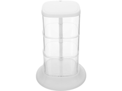 Giratoria Plástico Blanco Guardar Joyas 3 Niveles Diseño Delicado Organizar Collares Anillos Decoración Única