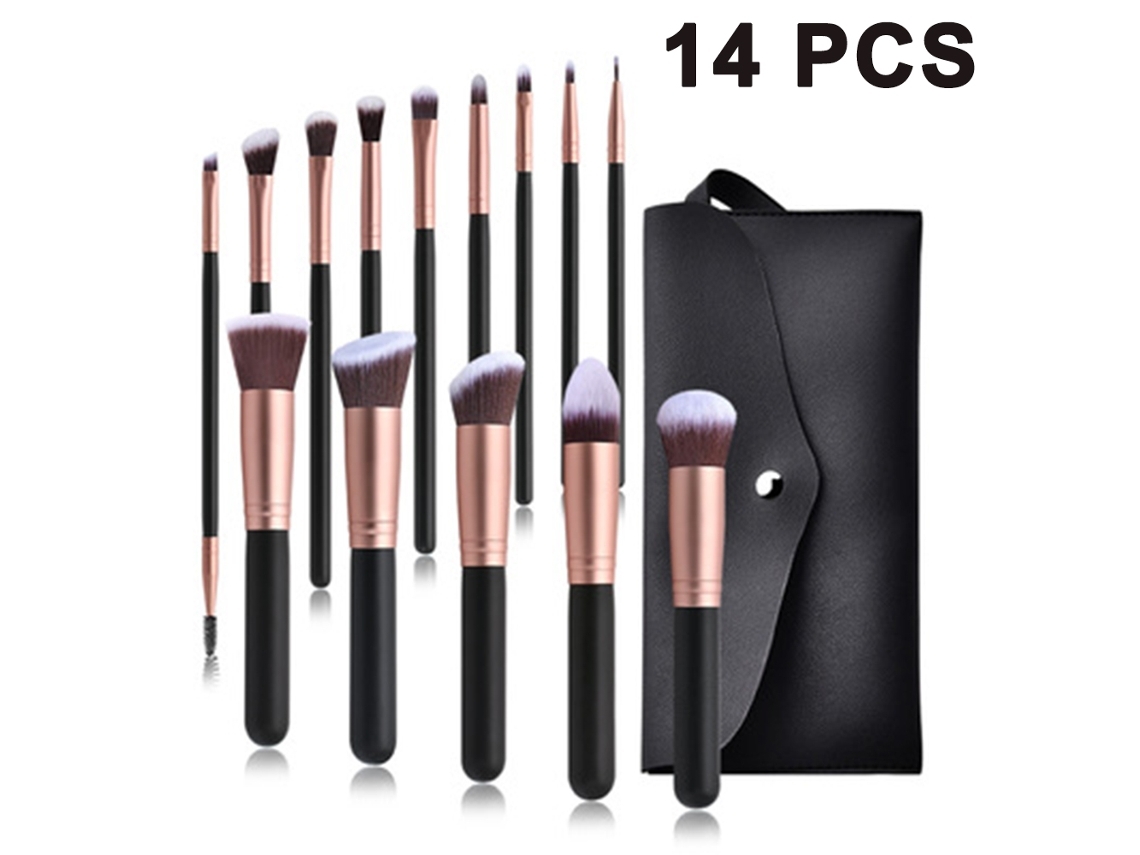Set De 14 Brochas De Maquillaje Profesionales: Incluye Brochas Para Base, Colorete Y Sombra De Ojos. Portátiles, Recargables Y Compactas, Id