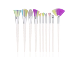 Kit de brochas de maquillaje de nailon suave para base, difuminado y cejas