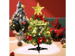 Mini Árbol De Navidad Artificial De Mesa De 30 Cm Con Luces Led Y Adornos Navideños.