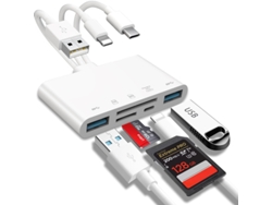 Adaptador De Tarjeta De Memoria SD Usb Otg Elektor 5 En 1 Para Iphone/Ipad Usb C Y Dispositivos Usb a MAOYI