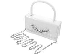 Bolso bandolera cuadrado blanco de PU para mujer, capacidad moderada, mini bolso para salidas.