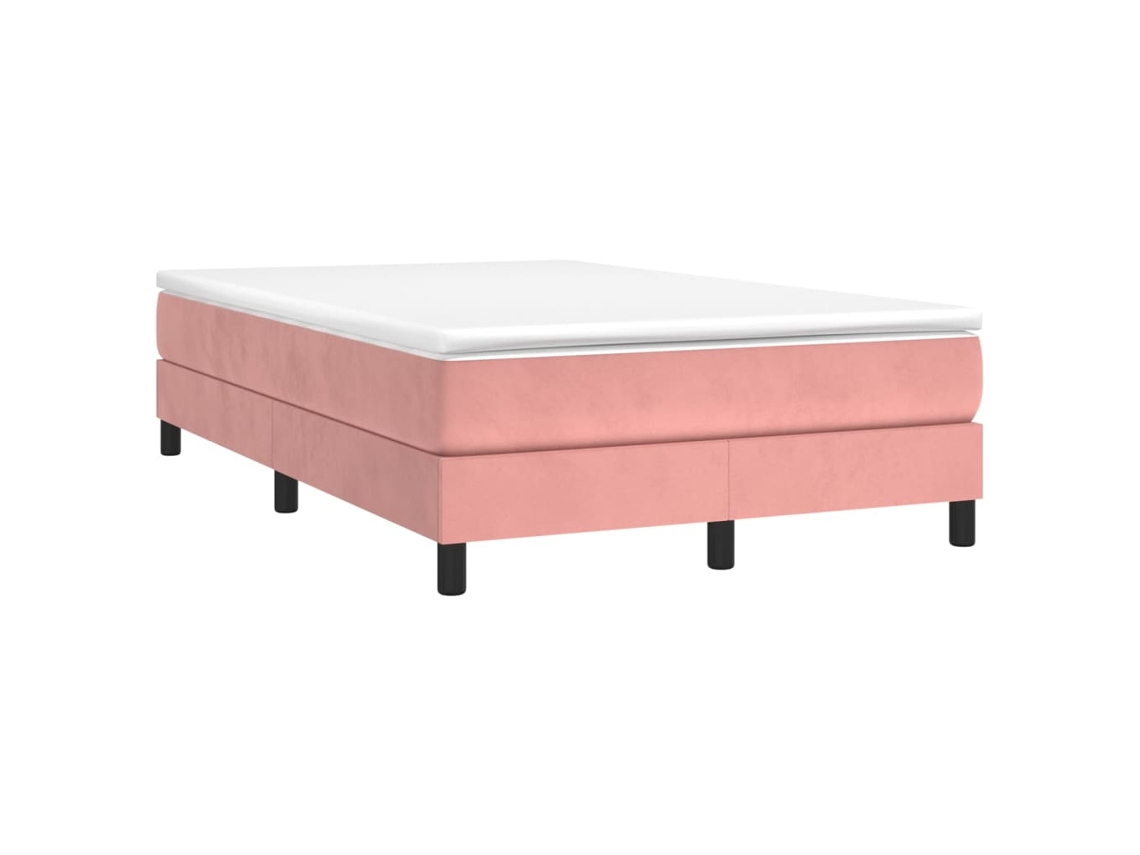 Maison Exclusive - Cama Box Spring Con Colchón Terciopelo Rosa 120x190 Cm