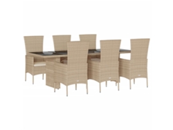Maison Exclusive - Set Comedor De Jardín 7 Pzas Con Cojines Ratán Sintético Beige