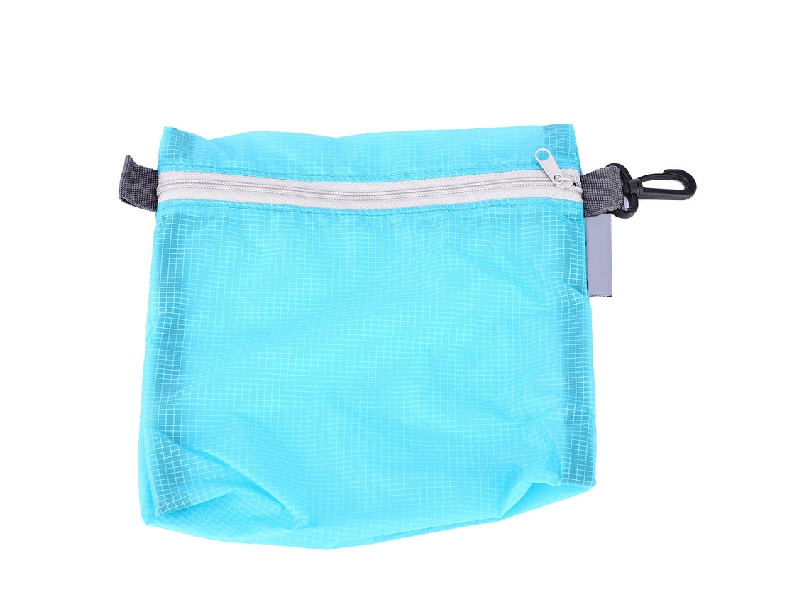 Mini bolsa de almacenamiento plegable con hebilla para viajes y camping (azul)