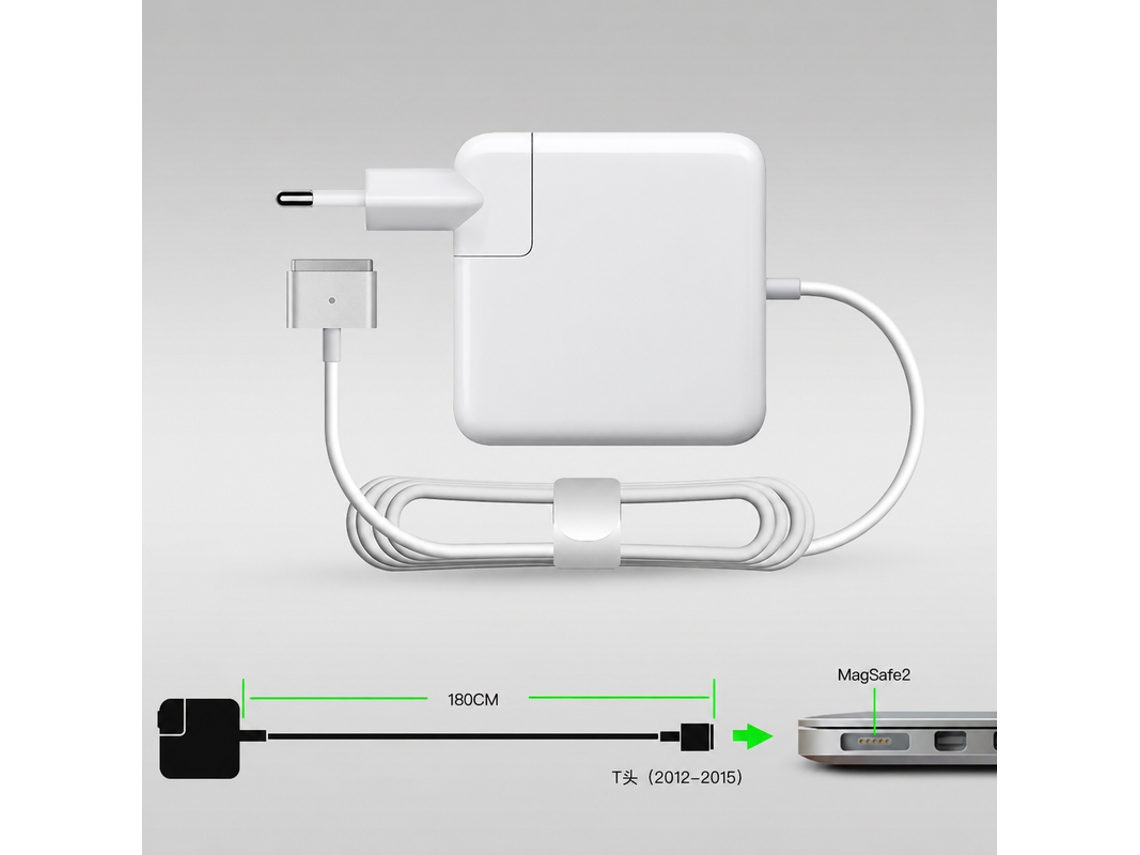 Cargador 85w Magsafe 2 T Para Macbook 1,8m Cable Estable