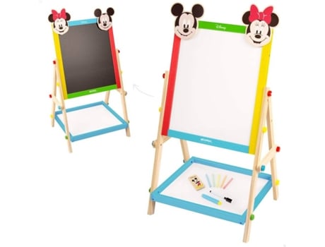 Pizarra WOOMAX Mickey y Minnie Madera (Edad Mínima: 4 Años - 40 x 31.5 x 64.5 cm)