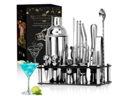 Coctelera De Acero Inoxidable De 20 Piezas 600 Ml Con Rejilla De Almacenamiento Juego De Herramientas Para Coctelera CUICH