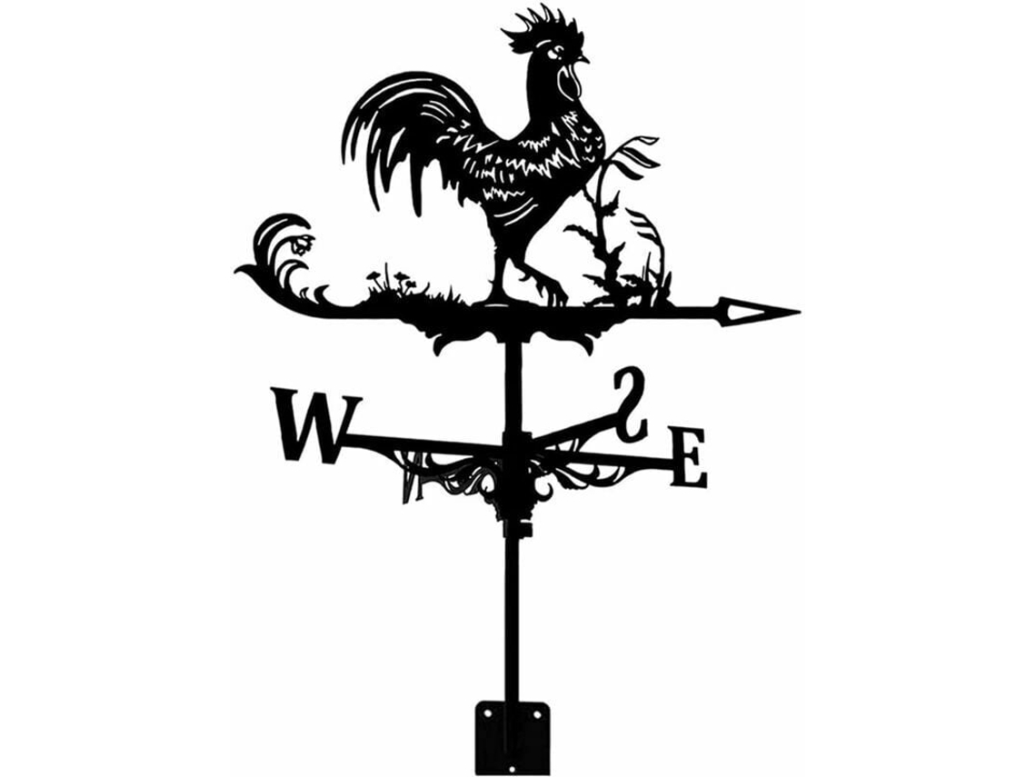 Gallo de metal retro para decoración de jardín al aire libre, indicador de dirección del viento, Superma Black Kofihety