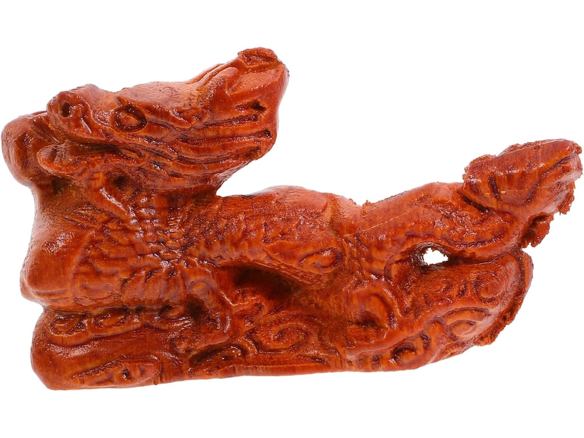 Figura De Dragón De Madera, Dragón Chino Del Año 2024, Para Decoración De Oficina Y Hogar.