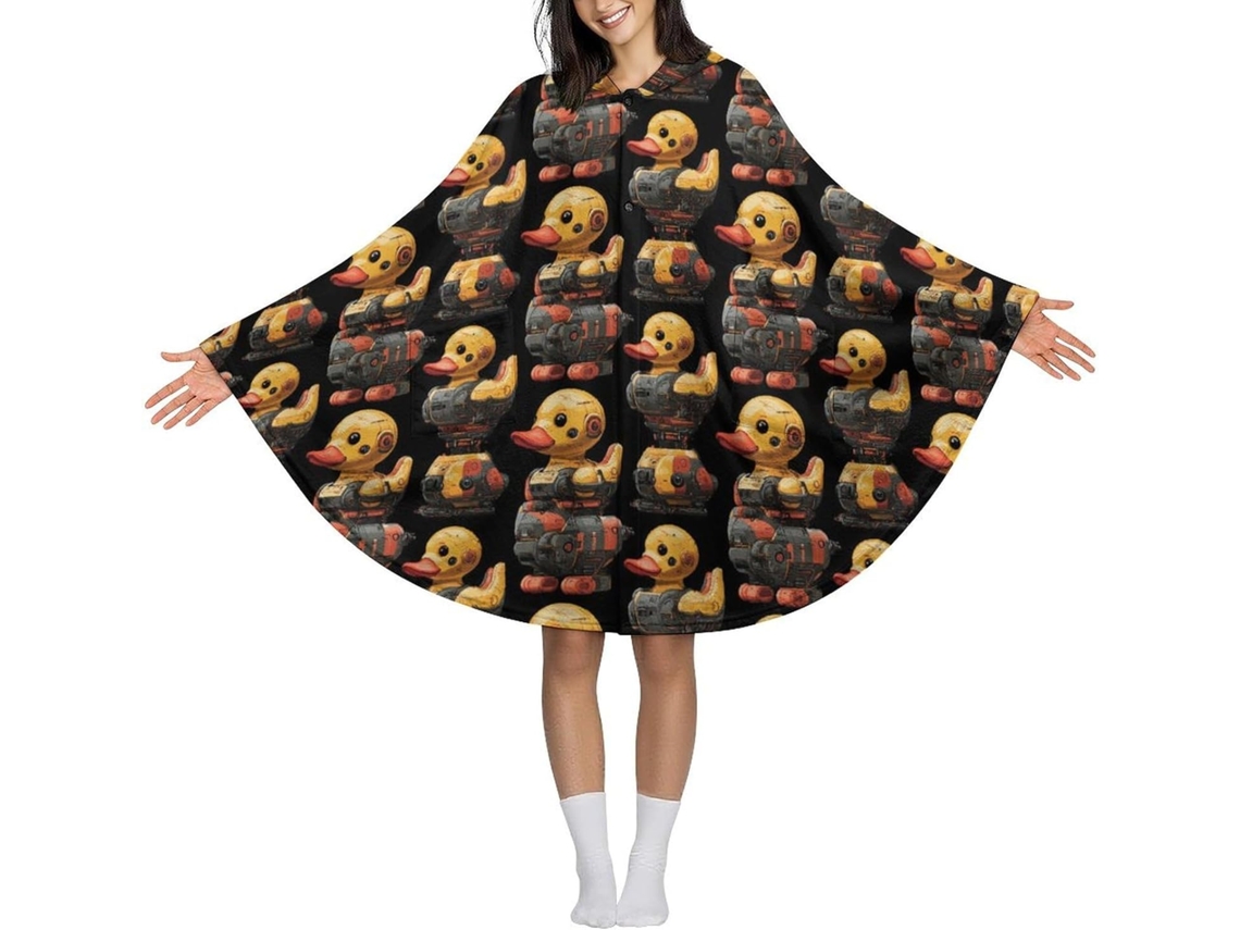 Manta Portátil Para Mujer Diseño Estampado Con Capucha Cibernética Lindo