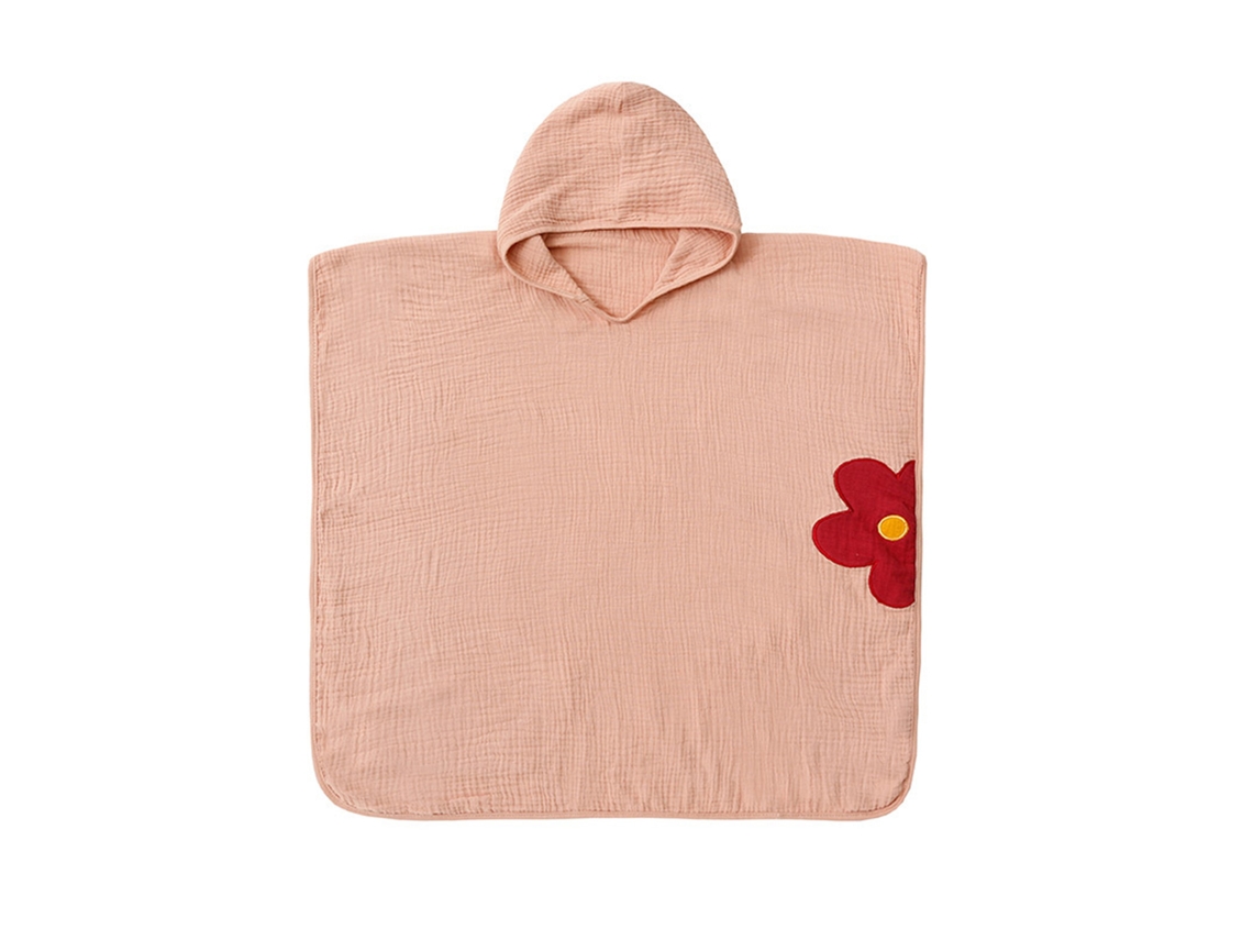 Toalla De Bebé Con Capucha De Algodón Absorbente De 4 Capas, Color Rosa Empolvado.