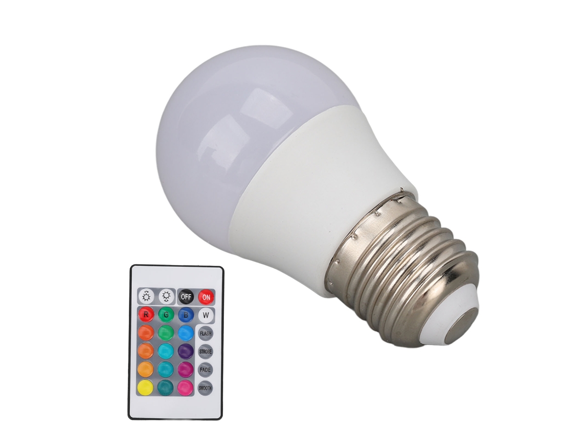 Bombilla LED RGBCW 6W E27, Control Remoto, 5 Colores, 160-265V MEOIRUERY