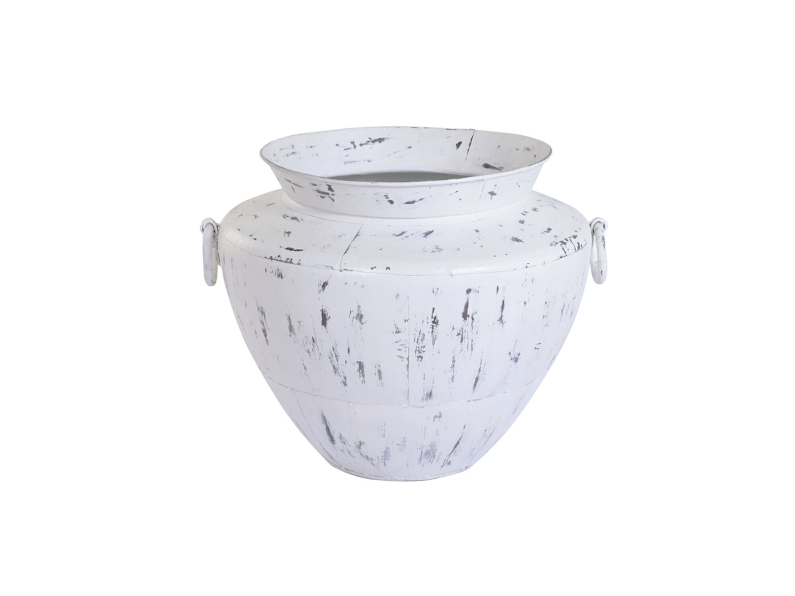 Anfora Hierro Decape Blanco 80x80x67cm