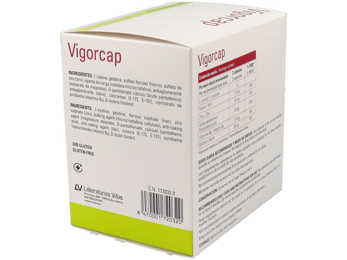Vigorcap Cabellos Y Uñas 180 Cápsulas Laboratorios Viñas