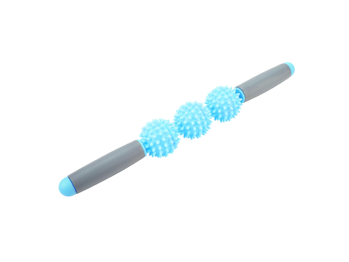 Bastón De Masaje Para Yoga Con Pelota De Masaje Para Músculos, Espalda, Brazos Y Piernas - Azul
