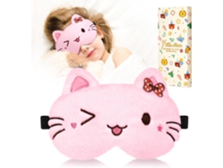 Adorable Antifaz Infantil Con Un Suave Diseño De Gato Rosa Aterciopelado Y Correa Ajustable: El Regalo Perfecto Para Niños. Digitallab